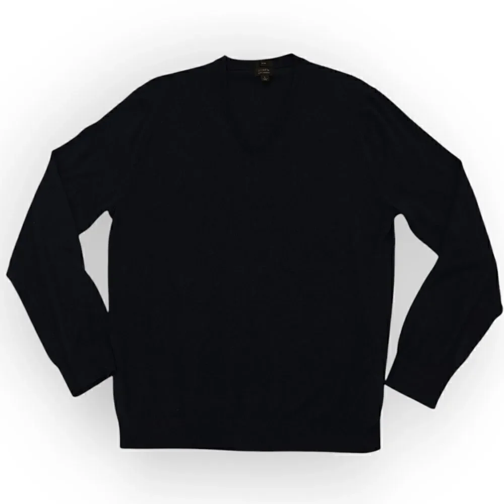 J CREW DARK BLUE 100% MERINO WOOL SLIM FIT SWEATER SIZE L